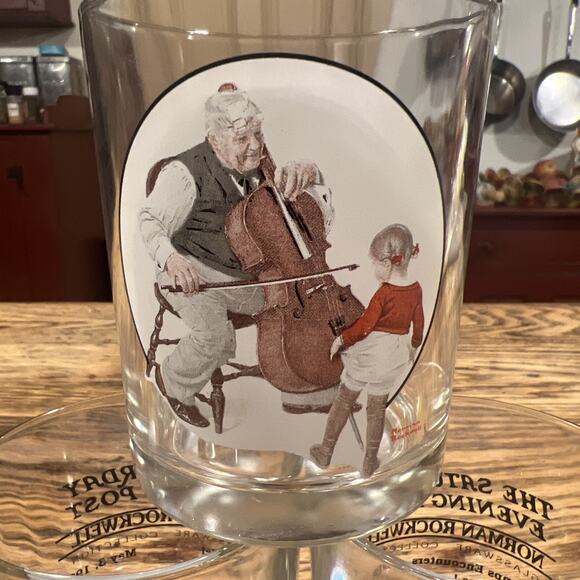 Saturday Evening Post Norman Rockwell Flat Tumblers Whiskey Glasses Set of 6 - Picture 5 of 8